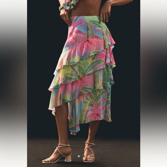 Farm Rio Tiered Asymmetrical Skirt - Picture 3 of 5